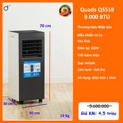 Điều hòa di động Quads QS518 - 7.000 BTU