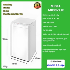 Máy giặt mini Midea MB30V21E 3kg