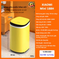 Máy giặt Xiaomi Mini-188H (Giặt nóng + sấy ) màu Vàng
