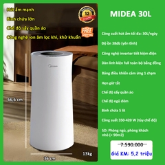 Máy Hút Ẩm Midea 30L CF24BD/N7-DY