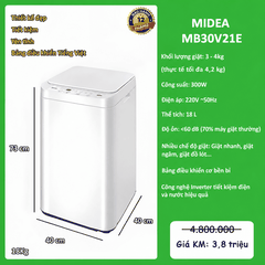 Máy giặt mini Midea MB30V21E 3kg
