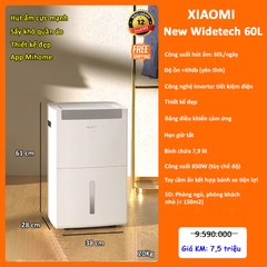 Máy hút ẩm Xiaomi New Widetech 60L