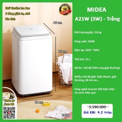 Máy giặt mini Midea A21W Trắng