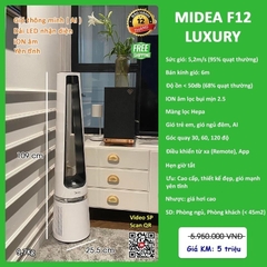 Quạt không cánh Midea F12 Luxury -Trắng