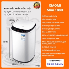 Máy giặt Xiaomi Mini-188H (Giặt nóng + sấy )