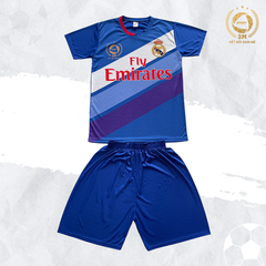 Bộ Quần Áo Bóng Đá Real Madrid Màu Xanh Bích - Thun Lạnh Cao Cấp