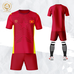 Bộ Quần Áo Bóng Đá Đội Tuyển Việt Nam Màu Đỏ - Thun Lạnh Cao Cấp