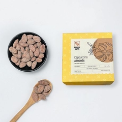 Hạnh nhân cappuccino Happy Nuts 150g - Hộp giấy - Vàng