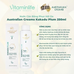 Nước cân bằng phục hồi da Australian Creams Kakadu Plum 250ml - HSD 01/11/2025