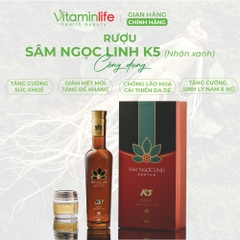 Rượu Sâm Ngọc Linh K5 500ml (nhãn Xanh)