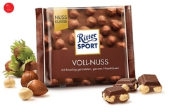 Sô cô la sữa nhân hạt phỉ - Ritter Sport Weisse Voll nuss 100g (10)