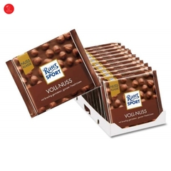 Sô cô la sữa nhân hạt phỉ - Ritter Sport Weisse Voll nuss 100g (10)