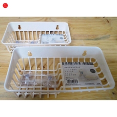 Giá để giẻ rửa bát 2 ngăn dạng lưới màu trắng Inomata