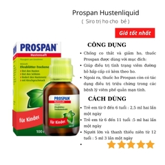 Siro Prospan Đức 100ml cho trẻ từ 1 tháng tuổi, Mẫu mới