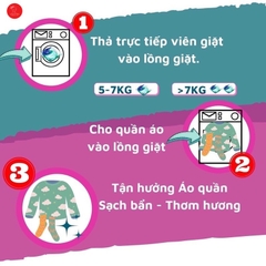 Viên giặt xả BOLD Lip Happiness Gel Ball 4D Premium Clean túi 36 viên