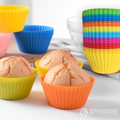 Khuôn silicon làm bánh tròn 7cm - Khuôn bánh bông lan, cupcake, muffin, rau câu