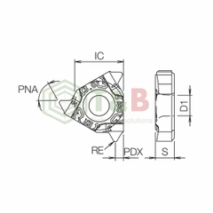 Mảnh dao tiện ren phủ PVD Kyocera Model 16ER100ISO-TQ PR1215