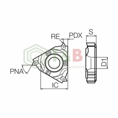 Mảnh dao tiện ren phủ PVD Kyocera Model 16IR200ISO-TF PR1115