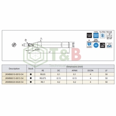 Mũi phay ngón Kyocera Model 2KMBL0150-1200-S4