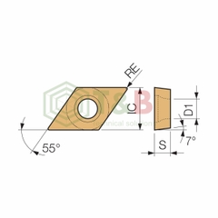 Mảnh dao tiện lỗ phủ Cermet phủ PVD Kyocera Model DCGT11T302ER-U PV720