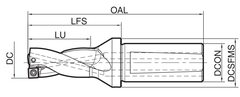Cán dao khoan gắn mảnh chiều dài 2D Kyocera Model S25-DRV215M-2-06