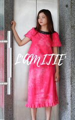 Áo suông cổ viền phối-SET200523