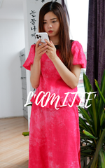 Áo suông cổ viền phối-SET200523