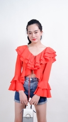 Áo nhún bèo Orange-A2923