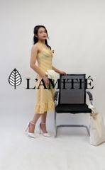 Váy thun kẻ 2 dây liền thân-VT010223