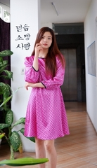 Váy lụa suông liền thân-VLT090423
