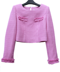 Áo dài tay dạ tweed hồng-A31222