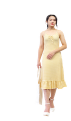 Váy thun kẻ 2 dây liền thân-VT010223
