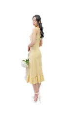 Đầm thun kẻ 2 dây-DT010223
