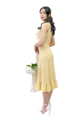 Đầm thun kẻ 2 dây-DT010223