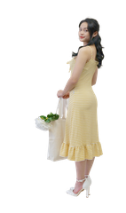 Váy thun kẻ 2 dây liền thân-VT010223