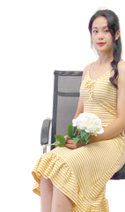 Váy thun kẻ 2 dây liền thân-VT010223