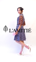 Đầm tweed cổ vest-VLT050223