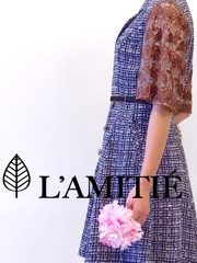 Đầm tweed cổ vest-VLT050223