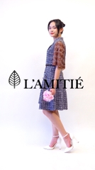 Đầm tweed cổ vest-VLT050223