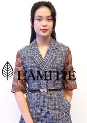 Đầm tweed cổ vest-VLT050223