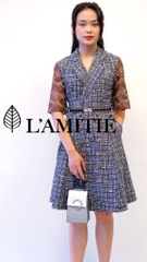 Đầm tweed cổ vest-VLT050223