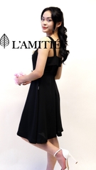 Đầm xoè 2 dây đính nơ sang trọng-VLT010223