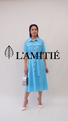 Váy liền công sở cổ đức tay cộc-VLT090223