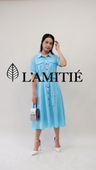 Váy liền công sở cổ đức tay cộc-VLT090223