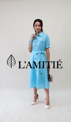 Váy liền công sở cổ đức tay cộc-VLT090223