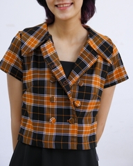 Áo vest nữ kẻ caro dáng ngắn-A51