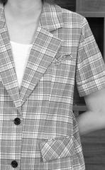 Vest kẻ cộc tay