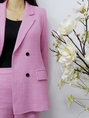 Áo vest suông tweed hồng-VE191222