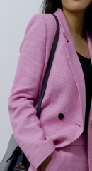 Áo vest suông tweed hồng-VE191222