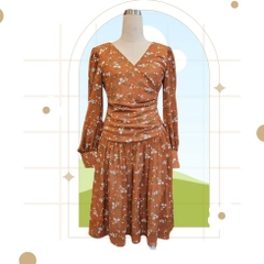Đầm hoa nhún dài tay VLT31223